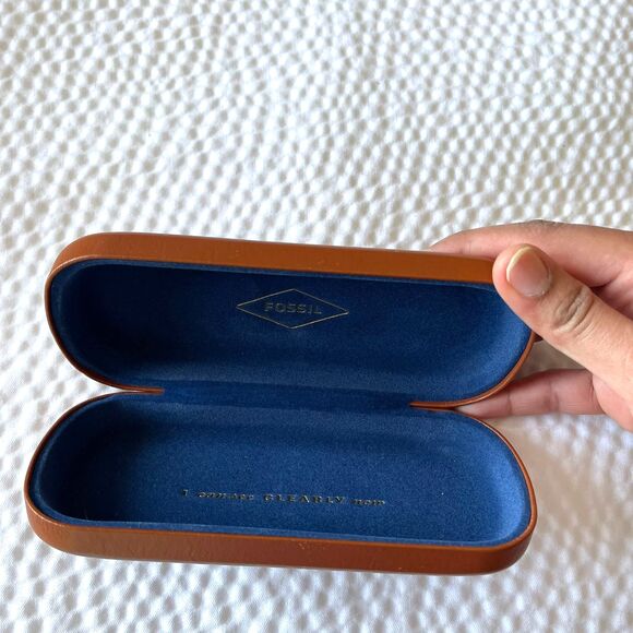 Fossil Clamshell Brown Eyeglasses Sunglasses Hardshell Case - Picture 2 of 9